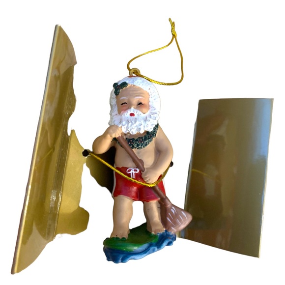 NIB Hawaiian Island Heritage Paddleboarding Santa Christmas Ornament Holiday - Picture 5 of 5